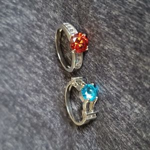 BUNDLE - (2) New Costume Jewlery Rings Blue & Red